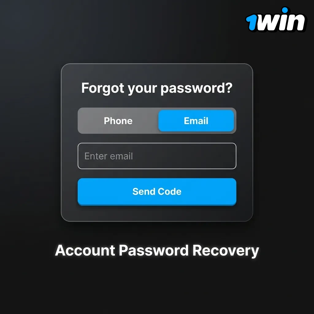 Password recovery screen showing email or phone verification and password reset steps