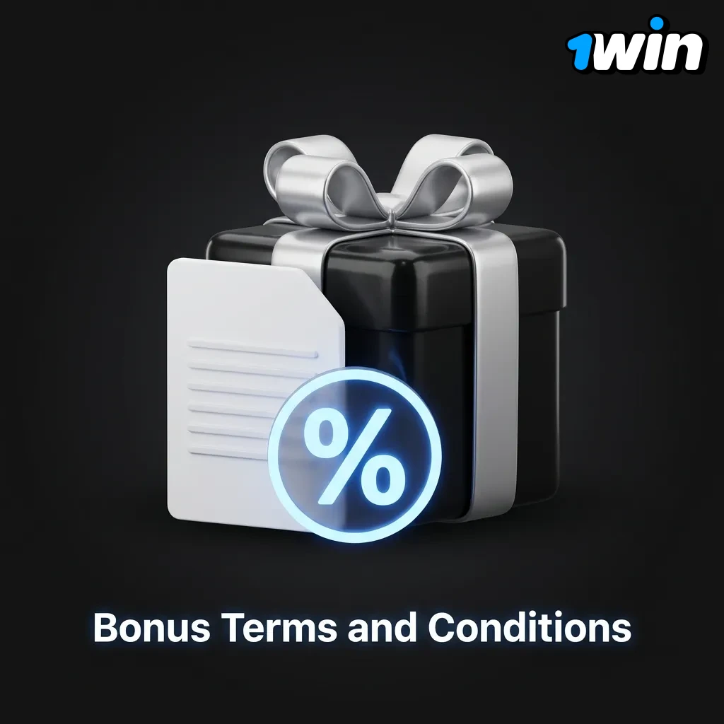 1win bonus terms and conditions page outlining wagering requirements, eligibility rules, and usage restrictions for players.