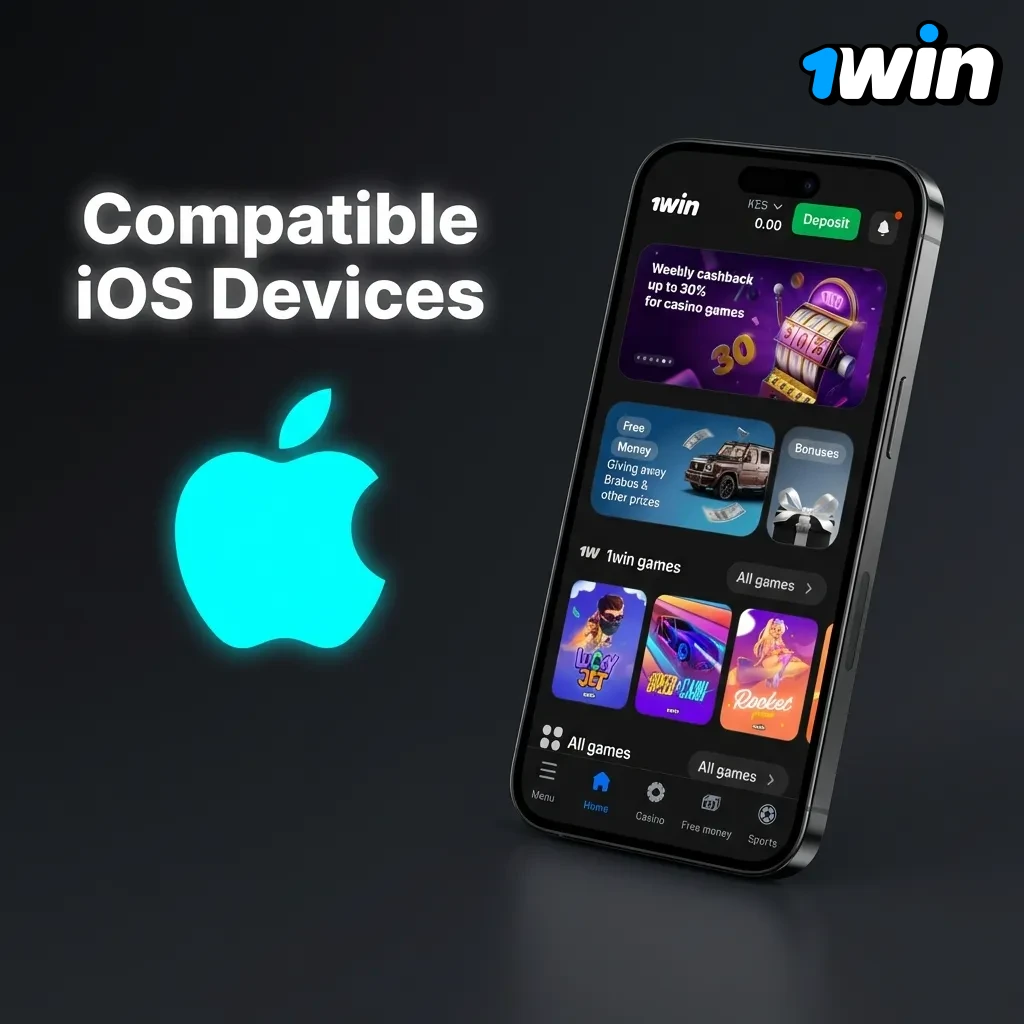 List of compatible iOS devices including iPhone models X through 15 and recent iPad Pro, Air, and Mini generations