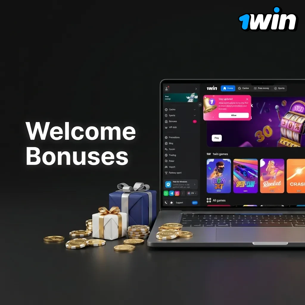 1win welcome bonus table showing four deposit tiers with match rates from 100% to 150% and maximum bonuses up to KES 120,000