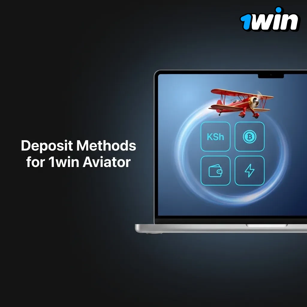 Payment options for 1win Aviator including M-Pesa, Airtel Money, crypto, and cards with betting limits displayed