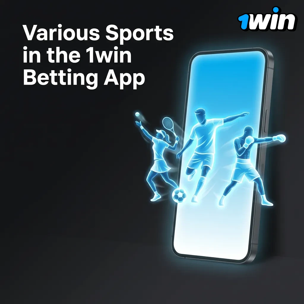 1win betting app interface displaying multiple sports options including football, basketball, tennis, and eSports events