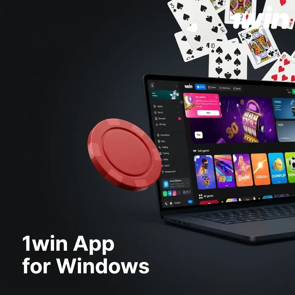 1win Windows desktop app download and installation guide for Kenya players showing setup steps