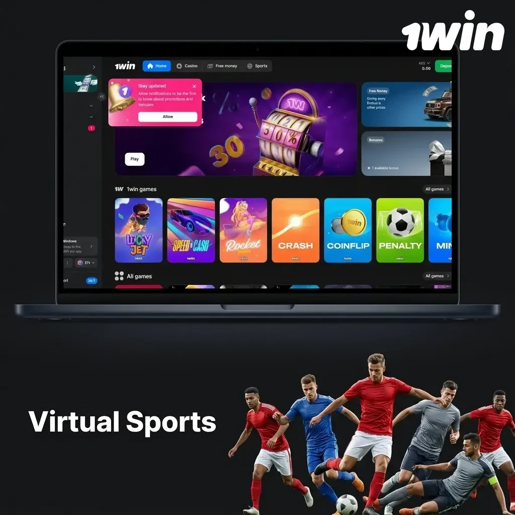 1win virtual sports including football, horse racing, basketball and cycling powered by Leap Gaming and Kiron Interactive RNG