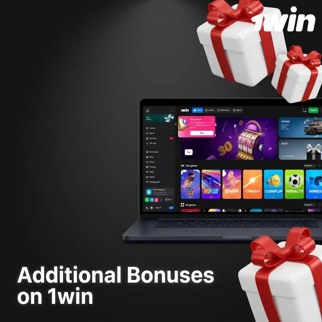 1win additional bonuses including cashback, free bets, reload, express boost, birthday bonus, Lucky Friday, and VIP rewards